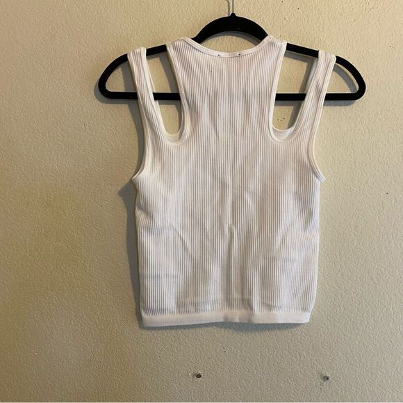 Zara two shoulder double strap white tank top - Picture 7 of 10